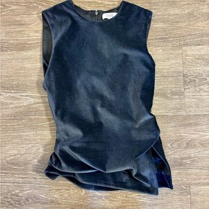 NWOT COS Midnight Blue Velvet Ruched Top